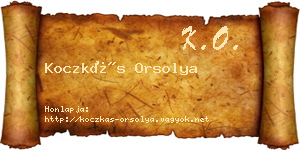 Koczkás Orsolya névjegykártya
