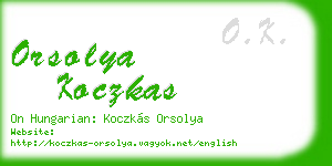 orsolya koczkas business card