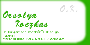 orsolya koczkas business card